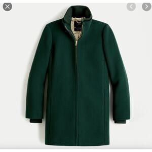 J. Crew Lodge Coat Italian Stadium Cloth Wool Nello Gori Forest Green 00 $365